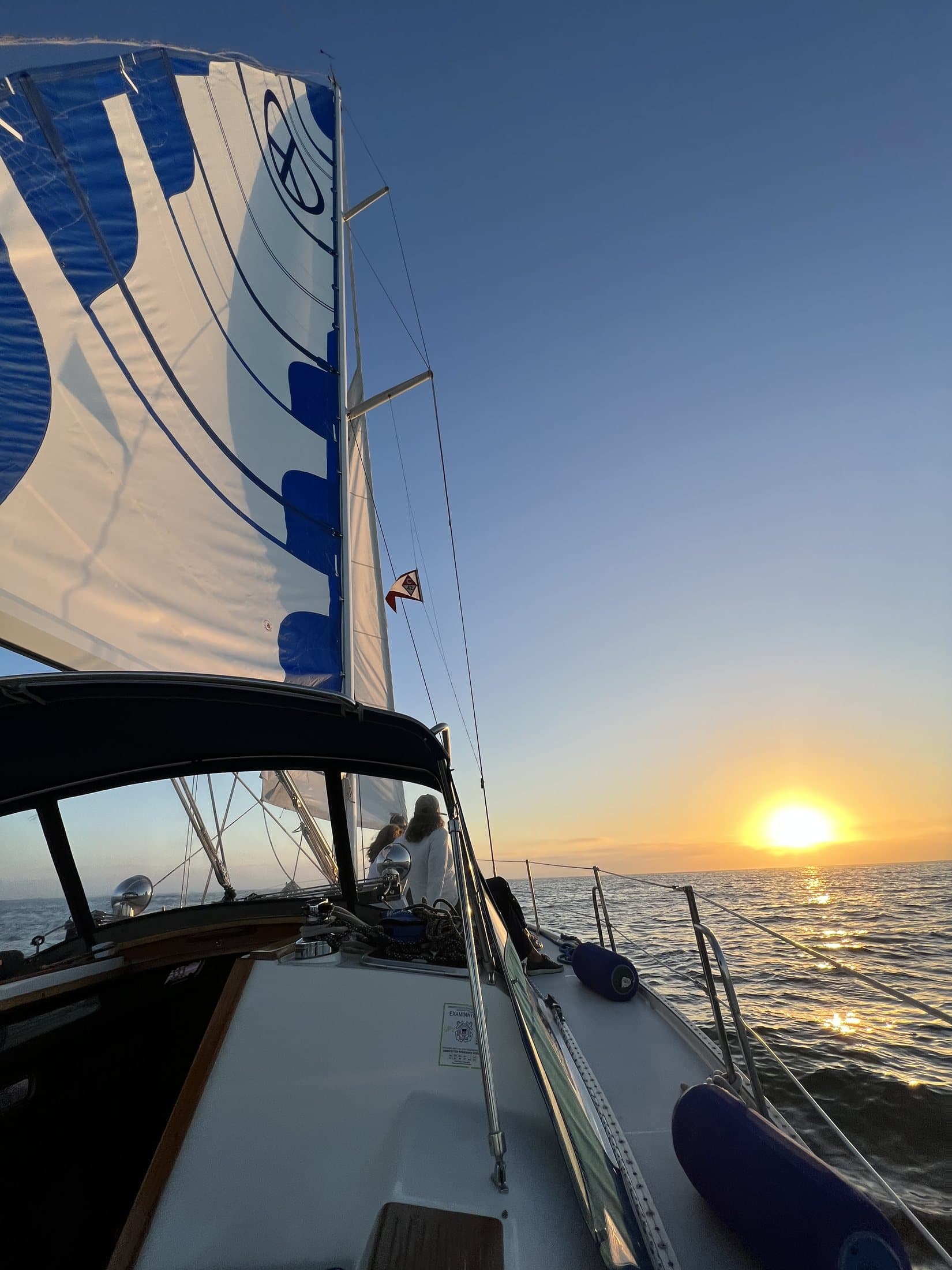 Golden sunset through the rigging of the Mojave