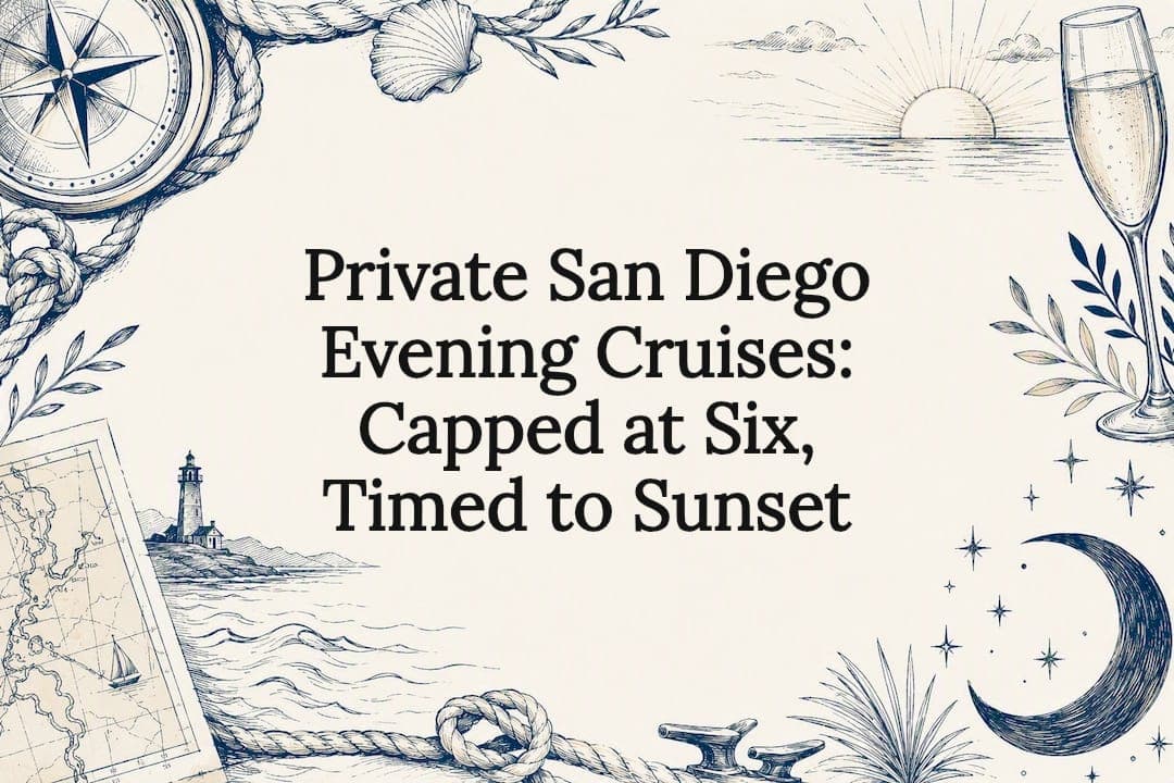 Decorative private sunset sailing title card